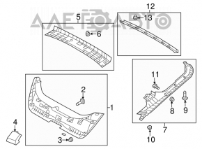 Обшивка двери багажника правая Hyundai Veloster 12-17 черн