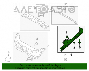 Capacul portbagajului stânga Hyundai Veloster 12-17 negru.