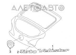 Emblema-manerul usii portbagajului Hyundai Veloster 12-14 fara camera