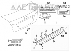 Emblema capacului portbagajului Subaru Impreza 17- GK insigna