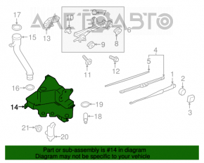 Rezervorul de spălare a parbrizului pentru Subaru Impreza 4d 17- GK fără gât și senzor.