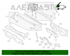 Garnitura de etanșare a ștergătoarelor de pe grila dreapta Subaru Impreza 17- GK