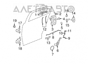 Blocarea ușii din spate stânga Chrysler 200 11-14