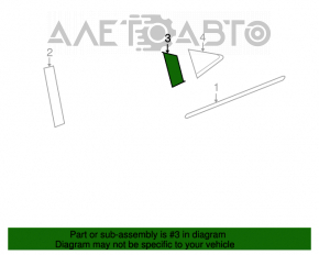 Panoul lateral din spate dreapta al ușii Chrysler 200 11-14