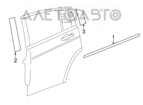 Panoul lateral spate stânga față a ușii Chrysler 200 11-14