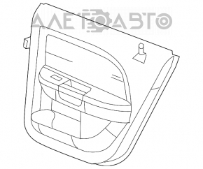 Capacul usii spate stânga Chrysler 200 11-14 negru cu inserție neagră din pânză, cotier piele, zgârieturi.