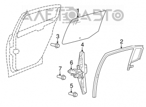 Garnitură de geam spate stânga cu fereastră Chrysler 200 11-14