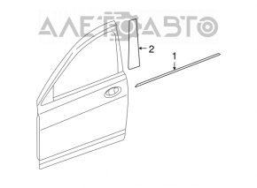 Moldură ușă-sticlă față centrală dreapta Chrysler 200 11-14 crom