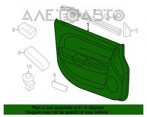 Обшивка двери карточка передняя правая Chrysler 200 11-14 черн