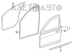 Garnitură ușă față stânga Chrysler 200 11-14