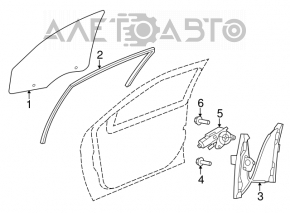 Garnitură de etanșare a geamului față dreapta Chrysler 200 11-14