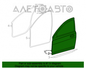 Дверь голая передняя правая Chrysler 200 11-14