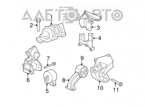 Подушка двигателя передняя Chrysler 200 11-14 2.4 6-speed