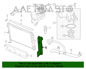 Deflector radiator dreapta Chrysler 200 11-14 2.4