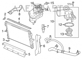 Deflector radiator dreapta Chrysler 200 11-14 2.4