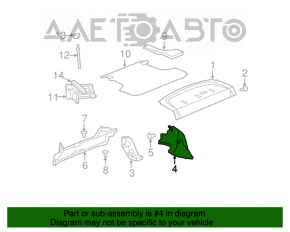 Capacul arcului drept Chrysler 200 4d 11-14 cu deformări