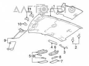 Обшивка потолка Chrysler 200 11-14 под люк черн