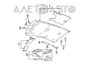 Plafonul de iluminare frontal pentru Chrysler 200 11-14 fără plafon panoramic bej.