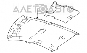 Обшивка потолка Chrysler 200 11-14 без люка беж