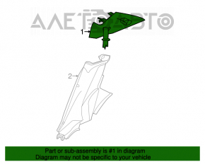 Capacul spate al suportului drept superior Chrysler 200 11-14 bej.