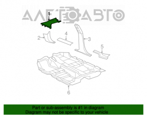 Capacul amortizorului frontal stânga Chrysler 200 11-14 negru.