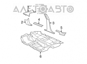 Capacul amortizorului din față dreapta Chrysler 200 11-14 negru.