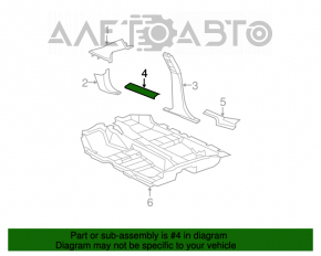 Capacul pragului din față dreapta Chrysler 200 11-14 negru