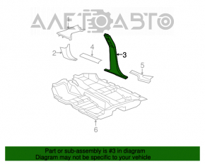 Capacul stâlpului central dreapta Chrysler 200 11-14 negru