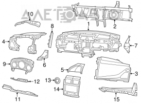 Panoul frontal al torpedo-ului fără AIRBAG Chrysler 200 11-14