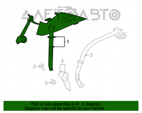 Centura de siguranță spate stânga Chrysler 200 11-14 bej.