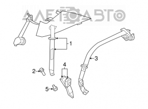 Centura de siguranță spate stânga Chrysler 200 11-14 bej.