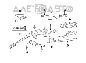 Comutatorul de sub volan stânga Chrysler 200 11-14 fără PTF.