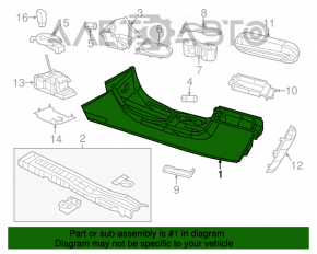 Консоль центральная подлокотник и подстаканники Chrysler 200 4d 11-14