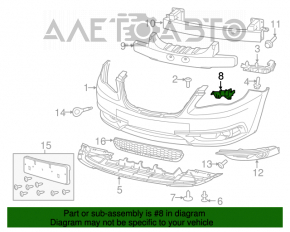 Крепление переднего бампера левое под фарой Chrysler 200 11-14 новый OEM оригинал