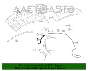 Suport de capot pentru Chrysler 200 11-14