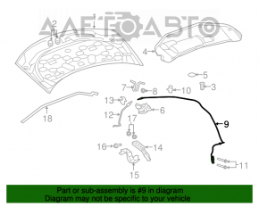 Cablu de deschidere a capotei pentru Chrysler 200 11-14