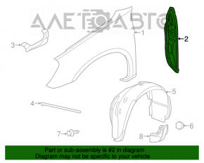 Garnitură aripă ușă-stânga Chrysler 200 11-14