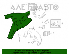 Aripa spate dreapta Chrysler 200 4d 11-14