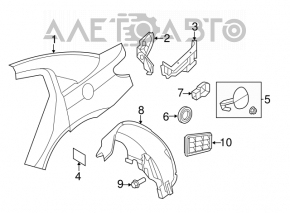 Aripa spate stânga Chrysler 200 4d 11-14.