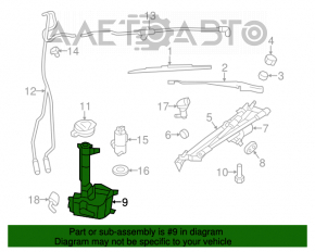 Rezervorul de lichid de spălare a parbrizului pentru Chrysler 200 11-14 cu capac