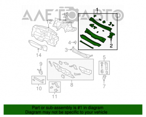 Placă metalică pentru ștergătoare parbriz Chrysler 200 4d 11-14