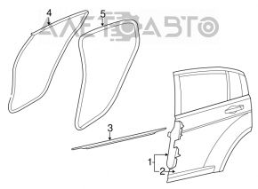 Garnitură pentru deschiderea ușii, spate stânga, Chrysler 200 11-14