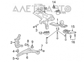 Цапфа передняя левая Chrysler 200 11-14 с кожухом