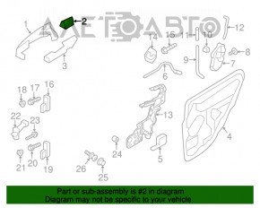 Заглушка внешней ручки задней правой Ford Explorer 11-19 структура
