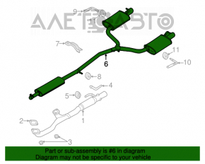 Toba de eșapament completă cu boabele stânga și dreapta pentru Ford Explorer 11-15 3.5