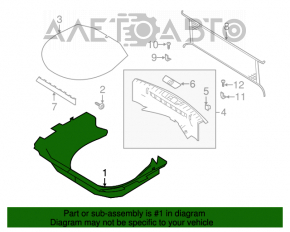 Capacul portbagajului Ford Explorer 11-15 negru.