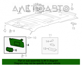 Capota stângă Ford Explorer 11-15 neagră, fără iluminare, fără cârlig.