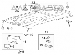 Capota stângă Ford Explorer 11-15 neagră, fără iluminare, fără cârlig.