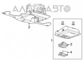 Plafonul de iluminare frontal pentru Ford Explorer 11-19, negru, fără geamăn