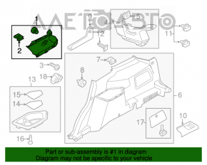 Capac spate pentru a doua bancă de scaune, dreapta, Ford Explorer 11-19, negru.